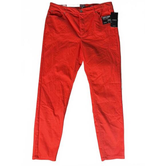 Jones New York Jeans The Lexington Skinny Ankle Scarlet Apple Size 14/32 NWT - Picture 2 of 15